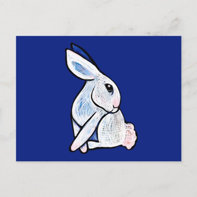 Cartão Postal Primavera Bunny Rabbit Páscoa Ostara (Frente)