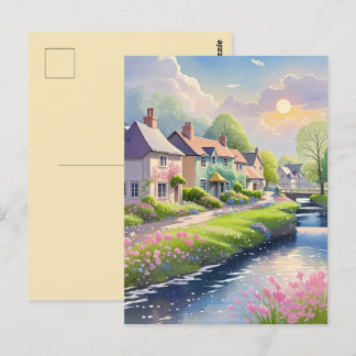 Cartão Postal Primavera cor-de-rosa Sangue Cênico Riverside Natu