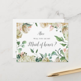 Cartão Postal Primavera Cream Garden Madrinha de casamento