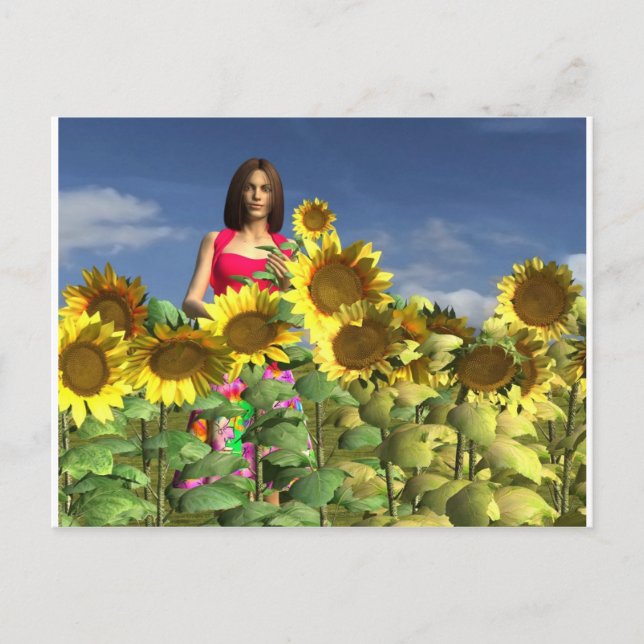 Cartão Postal Primavera de Peyton Girl revisada (Frente)