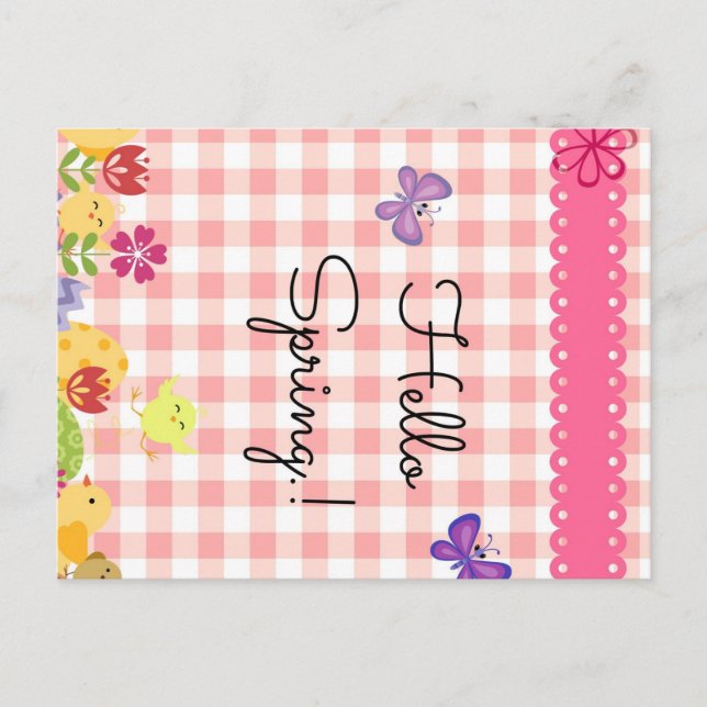 Cartão Postal Primavera de posta-Alô! (Frente)