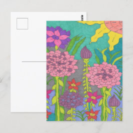 Cartão Postal Primavera Floral Garden Art