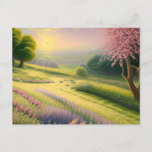 Cartão Postal Primavera Garden Scenscape Landscape