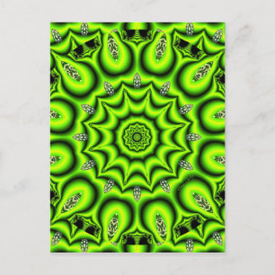 Cartão Postal Primavera Garden, Verde limão Abstrato brilhante