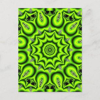 Cartão Postal Primavera Garden, Verde limão Abstrato brilhante