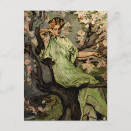 Cartão Postal Primavera Green Lady - Vintage Wood Sylph Gibson G