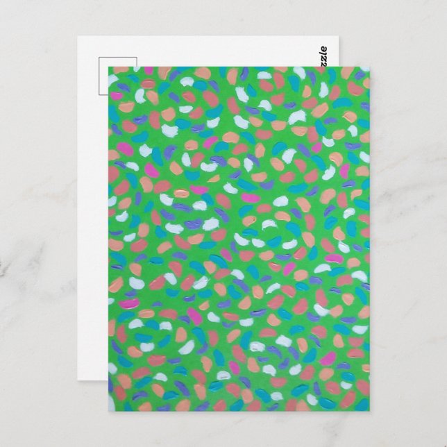 Cartão Postal Primavera Greens Painterly Art (Frente/Verso)