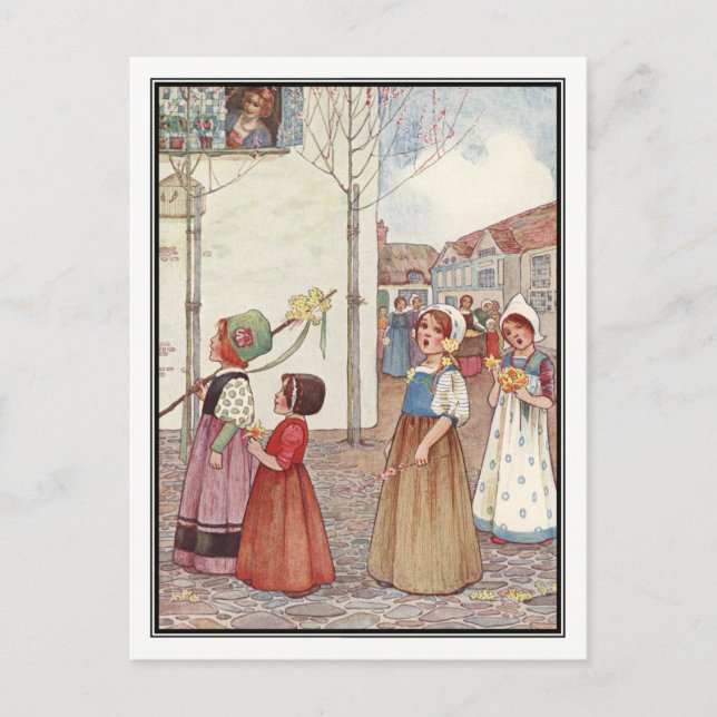 Cartão Postal Primavera por Millicent Sowerby (Frente)