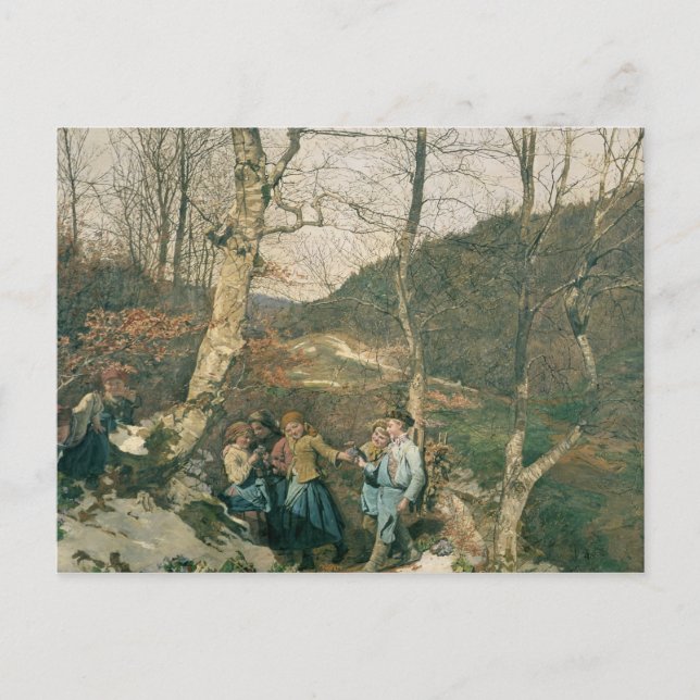 Cartão Postal Primavera precoce na floresta de Viena (Frente)