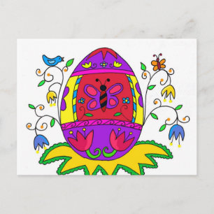 Cartão Postal Primavera Pysanka