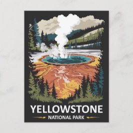 Cartão Postal Primavera Quente do Parque Nacional Yellowstone