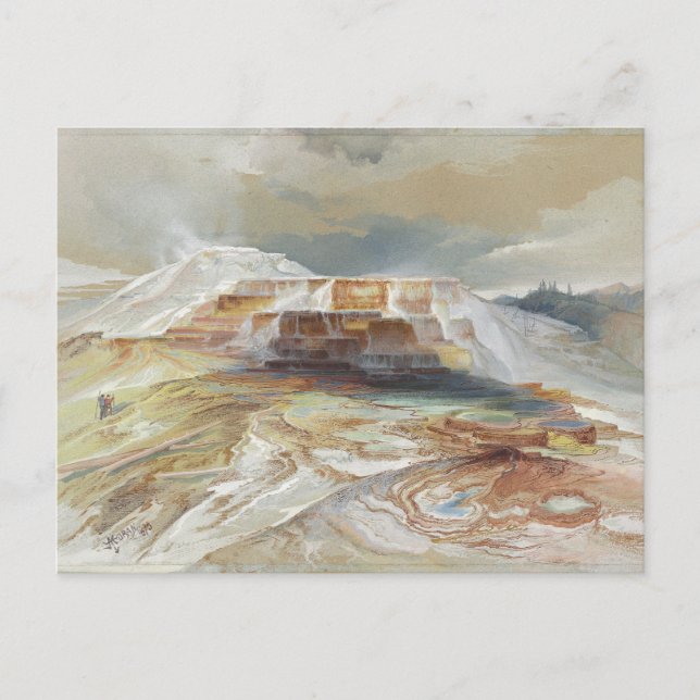 Cartão Postal Primaveras quentes do rio Gardiner, Yellowstone (Frente)