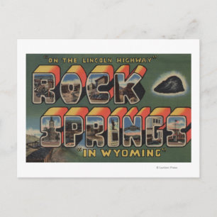 Cartão Postal Primaveras Rochosos, Wyoming - Cenas com Letras Gr