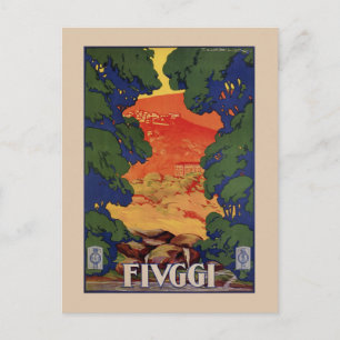 Cartão Postal Primaveras viagem Fiuggi italianos Vintage