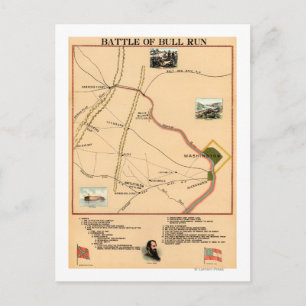 Cartão Postal Primeira Batalha de Bull Run - Guerra Civil Panor