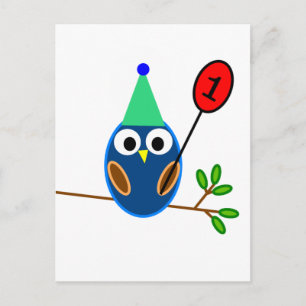 Cartão Postal Primeira Celebração de Aniversário, Coruja Boni