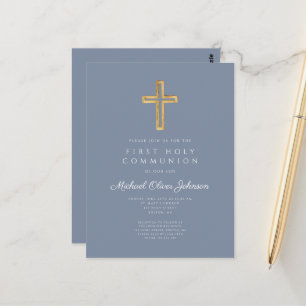 Cartão Postal Primeira Comunhão de Menino Religioso da Cruz Azul