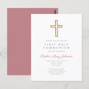 Cartão Postal Primeira Comunhão de Menino Religioso Rosa Rosa Du