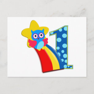 Cartão Postal Primeira Coruja de Aniversário