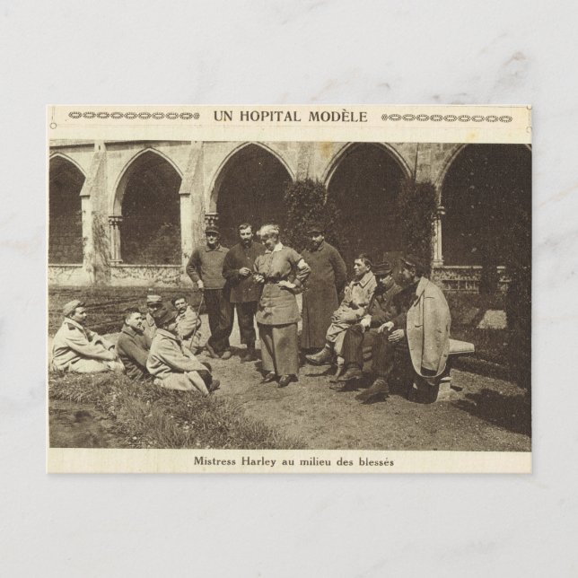 Cartão Postal Primeira Guerra Mundial, França, hospital modelo (Frente)