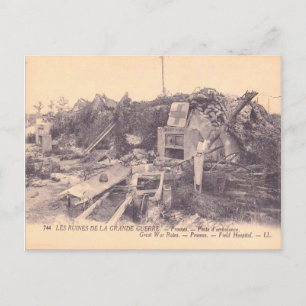 Cartão Postal Primeira Guerra Mundial, França, Ruínas de um ho