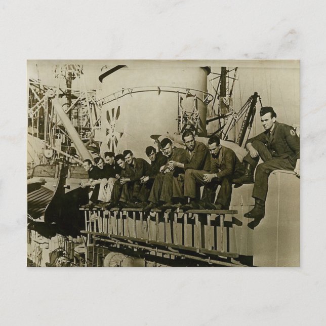 Cartão Postal Primeira Guerra Mundial, marinheiros alemães relax (Frente)