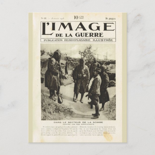 Cartão Postal Primeira Guerra Mundial, Soldados no Soma (Frente)