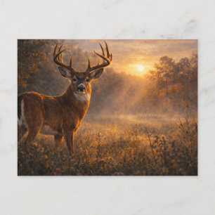 Cartão Postal Primeira Luz Arte de Veado de Cauda Branca Car
