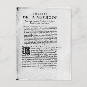 Cartão Postal Primeira página do "Discours de la Methode" por Re