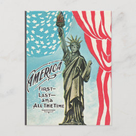 Cartão Postal Primeira Postagem Da Estátua Da Liberdade América