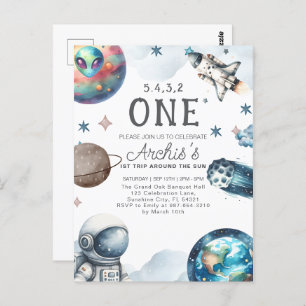 Cartão Postal Primeira viagem ao redor do astronauta solar Astro