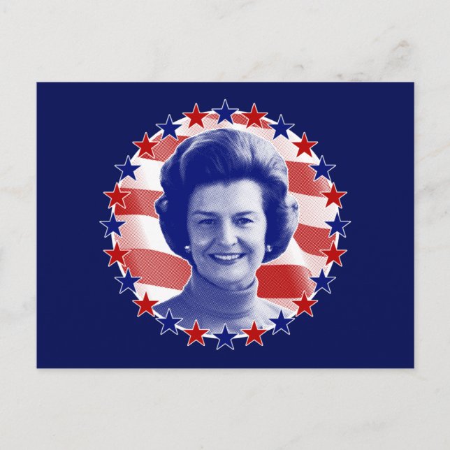 Cartão Postal Primeiras-dama Betty Ford Stars and Stripes (Frente)