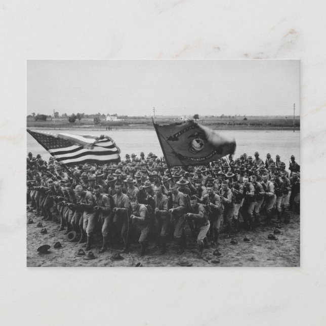 Cartão Postal Primeiro a combater - Fuzileiros navais dos EUA -  (Frente)