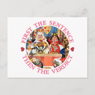 CARTÃO POSTAL PRIMEIRO A SENTENÇA, DEPOIS O VEREDICTO,