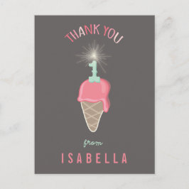 Cartão Postal primeiro aniversario da sorvete Sparkler