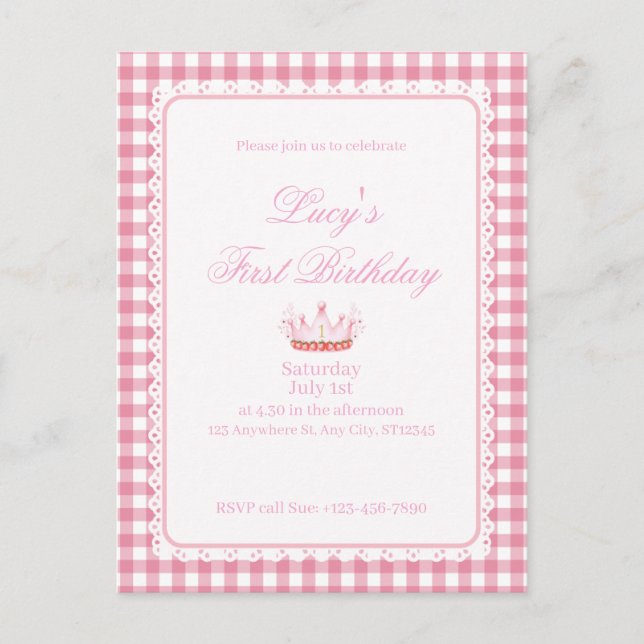 Cartão Postal Primeiro Aniversário de Babies Coquette! (Frente)