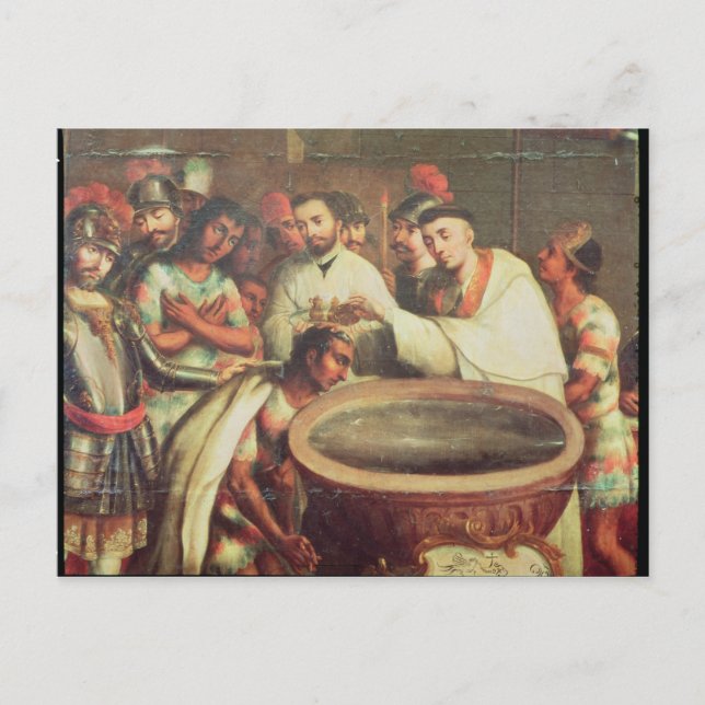 Cartão Postal Primeiro batismo dos índios pelos dominicanos (Frente)