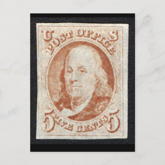 Cartão Postal Primeiro Cartaz da América - Benjamin Franklin