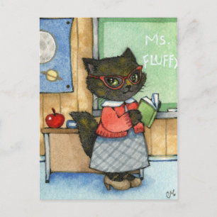 Cartão Postal Primeiro Dia da Escola - Arte Gata de Professores 
