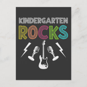 Cartão Postal Primeiro dia do infantário Rocks Guitar Lover Kid