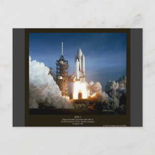 Cartão Postal Primeiro lançamento do Shuttle de Espaço STS-1 Col