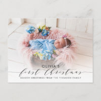 Primeiro Natal com Letra de Foto Elegante