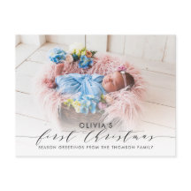 Primeiro Natal com Letra de Foto Elegante