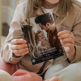 Cartão Postal Primeiro Natal como Foto Personalizada dos Pais
