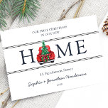 Cartão Postal Primeiro Natal em Nosso Novo Natal<br><div class="desc">Primeiro Natal no nosso Novo Cartão de Natal</div>