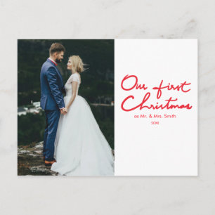 Cartão Postal Primeiro Natal Fotos de Natal de Recém-Casados