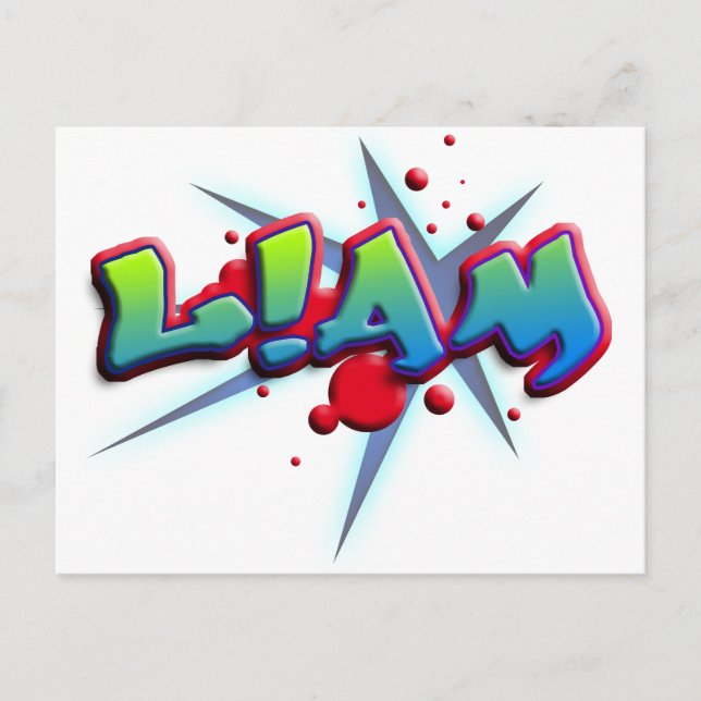Cartão Postal Primeiro nome Liam com ! como eu (Frente)