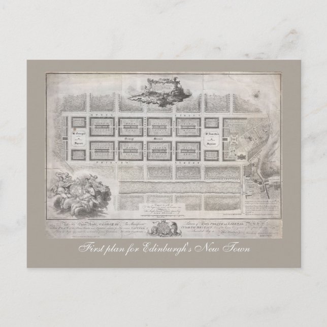 Cartão Postal Primeiro plano de Nova Cidade, Edimburgo (Frente)