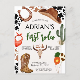 Cartão Postal Primeiro Rodeio Cowboy Ocidental Primeiro Aniversá