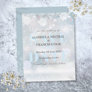 Cartão Postal Primeiros Flocos de Neve Casamento de Inverno Salv